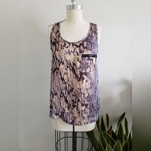 Marbled tie dye tank top with pocket